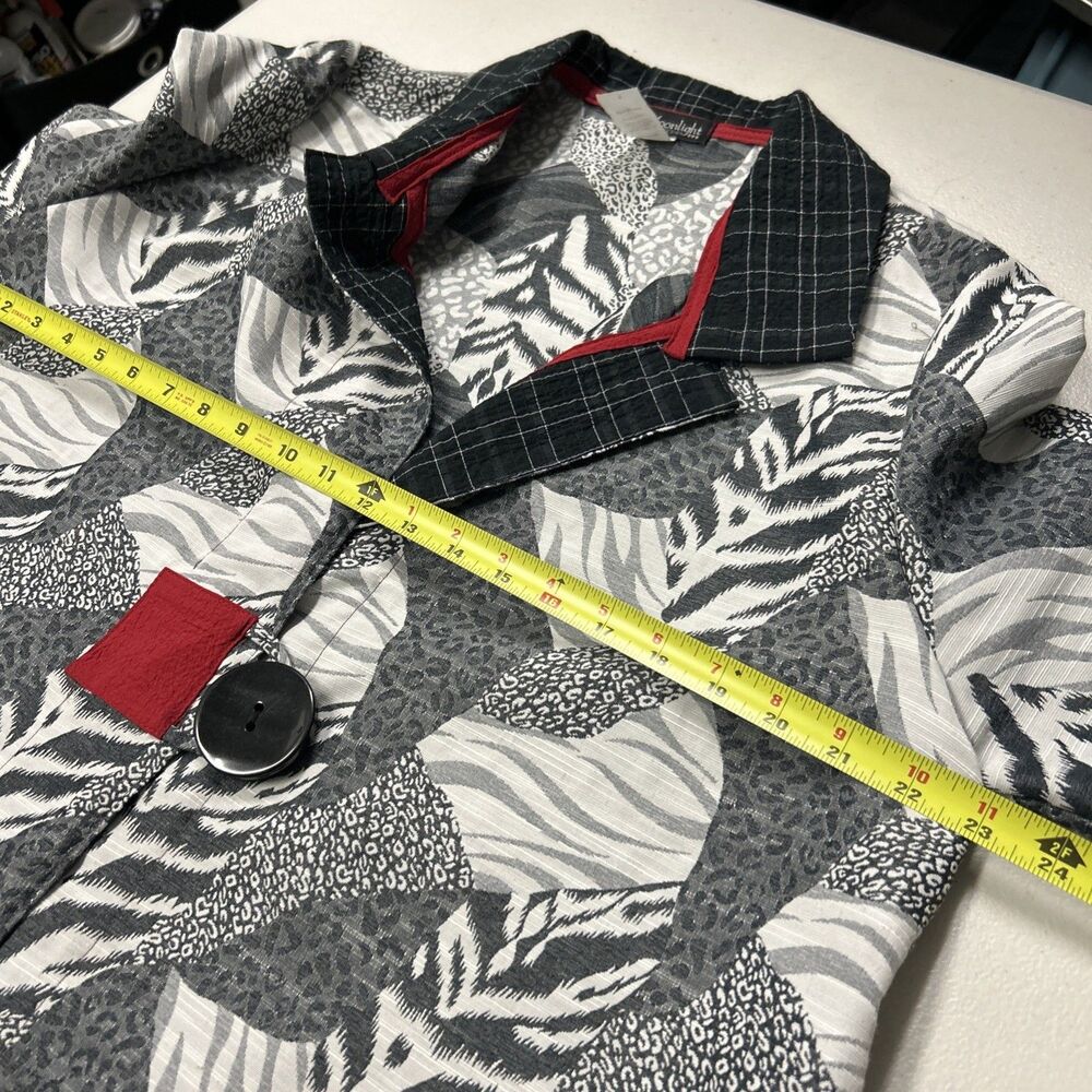 Moonlight Fashion Jacket Womens Small Button Textured Slit Career Kimono  Mixed - Picture 13 of 15